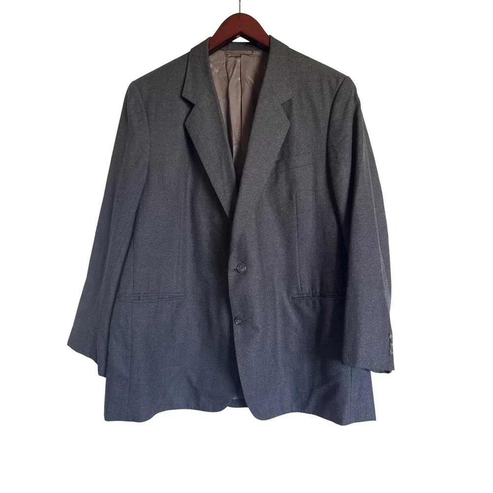 Custom Tailored Wong's Hong‎ Kong Gray Mink Cashmere Sport Coat Classic Business
